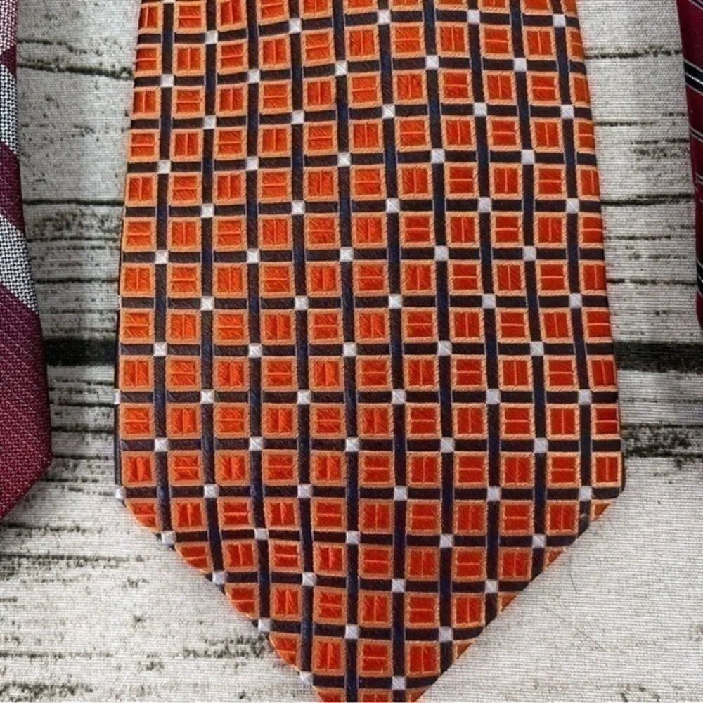 Stafford Bundle Men’s silk tie plaid striped bundle of 3